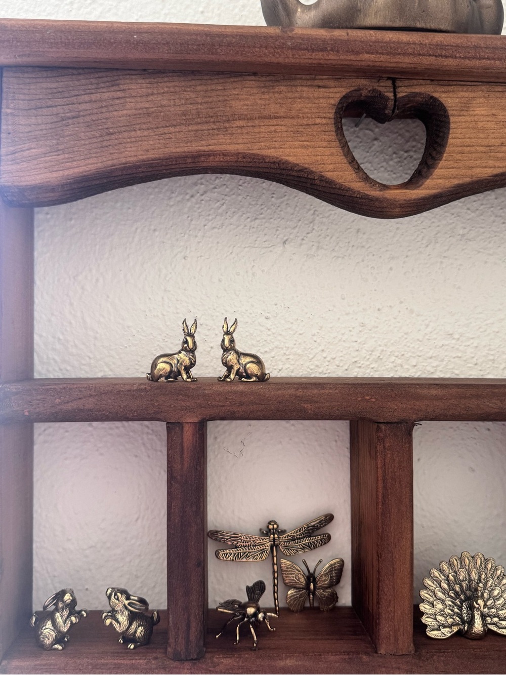 Vintage Brass Bunny Trinket Set